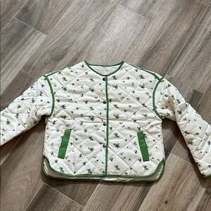 Women’s Quilted Jacket with Green Accents size small